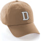 I&W Hatgear Customized Letter Initial Baseball Hat A to Z Team Colors, Khaki Cap Black White