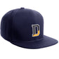 Daxton Classic Snapback Initial Numbers Letters Flat Bill Visor Navy Cap