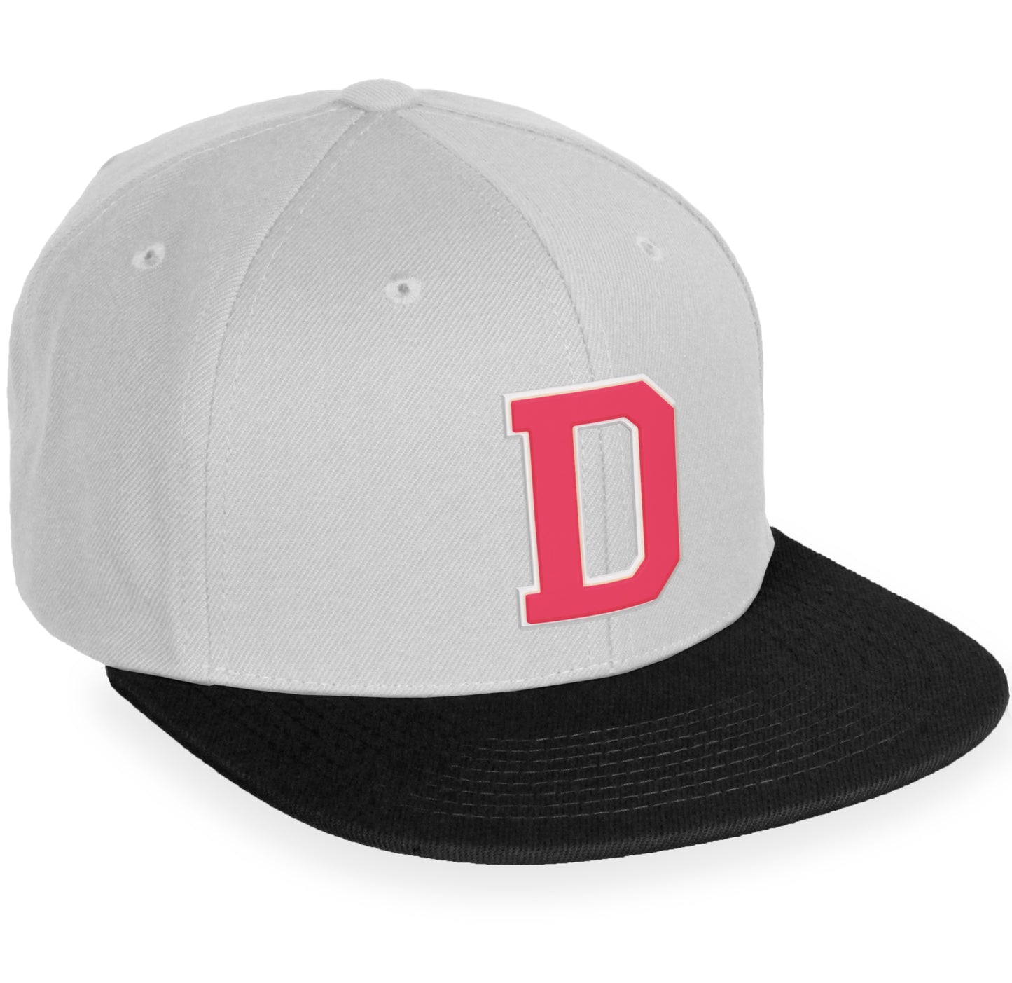 Daxton Classic Snapback White Rose A to Z Letters Flat Bill Visor Cap