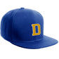 Classic Snapback Hat Custom A to Z Initial Raised Letter, Royal Cap White Gold