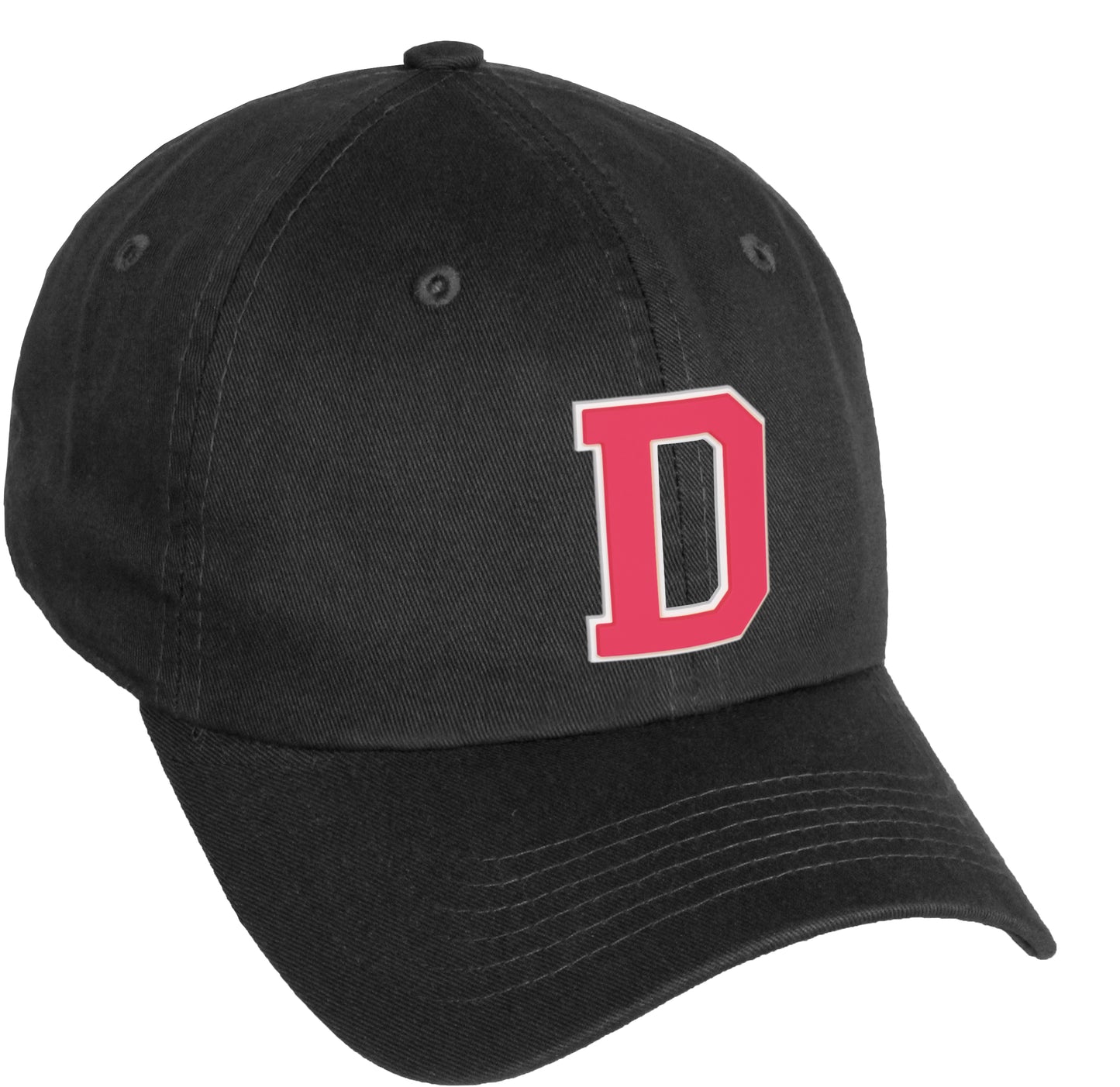 Daxton Classic 3D Varsity White Rose Initial Letters Baseball Dad Hat