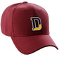 Daxton Two Tone Initial Numbers Letters Structured Baseball Burgundy Hat