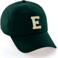 Custom Hat A to Z Initial Letters Classic Baseball Cap, Dk Green Hat Gold White