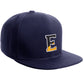 Daxton Classic Snapback Initial Numbers Letters Flat Bill Visor Navy Cap