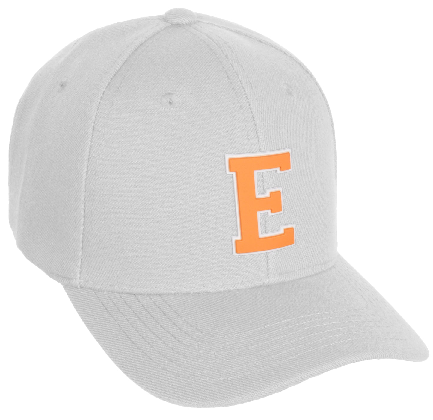 Daxton Classic Structured Baseball Hat Custom A to Z Initial White Neon Orange Letter