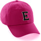 I&W Hatgear Customized Letter Initial Baseball Hat A to Z Team Colors, Hot Pink Hat Wh Blck