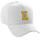 Classic Baseball Hat Custom A to Z Initial Team Letter, White Cap Black Gold