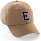 I&W Hatgear Customized Letter Initial Baseball Hat A to Z Team Colors, Khaki Cap White Navy