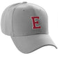 Classic Baseball Hat Custom A to Z Initial Team Letter, Lt Gray Cap White Red