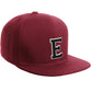 Classic Snapback Hat Custom A to Z Initial Letters, Burgundy Cap White Black