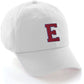 I&W Hatgear Customized Letter Initial Baseball Hat A to Z Team Colors, White Cap Blue Red