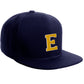 Classic Snapback Hat Custom A to Z Initial Letters, Navy Cap White Gold