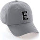 Custom Hat A to Z Initial Letters Classic Baseball Cap, Light Grey White Black