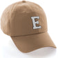 I&W Hatgear Customized Letter Initial Baseball Hat A to Z Team Colors, Khaki Cap Black White