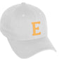 Daxton Classic 3D Varsity White Neon Orange Initial Letters Baseball Dad Hat