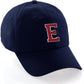 I&W Hatgear Customized Letter Initial Baseball Hat A to Z Team Colors, Navy Cap White Red
