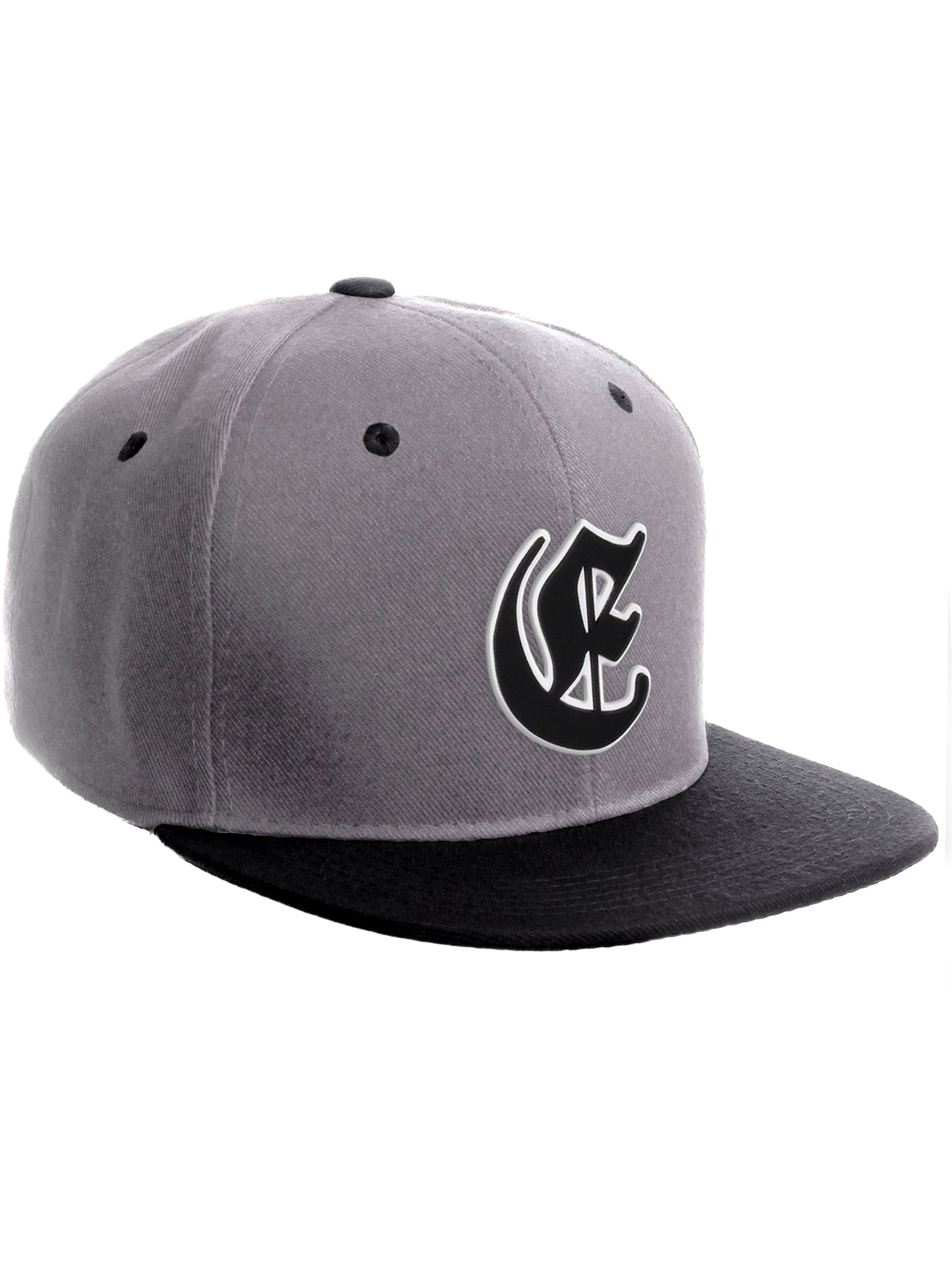Daxton Classic Snapback Old English Alphabet A to Z Numbers Initials Flat Bill Visor Cap