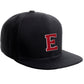 Classic Snapback Hat Custom A to Z Initial Raised Letters, Black Cap White Red