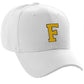 Classic Baseball Hat Custom A to Z Initial Team Letter, White Cap Black Gold