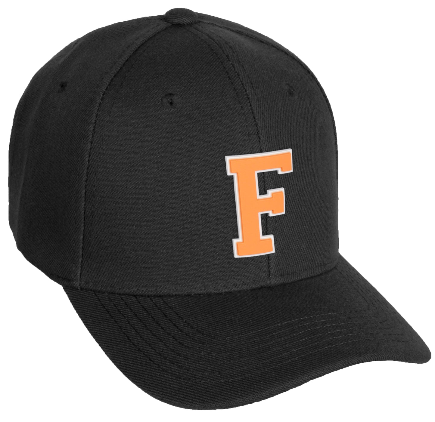 Daxton Classic Structured Baseball Hat Custom A to Z Initial White Neon Orange Letter