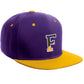 Daxton Classic Snapback Initial Numbers Letters Flat Bill Visor Purple Yellow Cap
