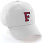 I&W Hatgear Customized Letter Initial Baseball Hat A to Z Team Colors, White Cap Blue Red