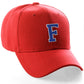 Classic Baseball hat Custom A to Z Initial Team Letter, Red Cap White Blue