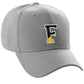 Daxton Two Tone Initial Numbers Letters Structured Baseball Light Gray Hat