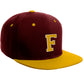 Classic Snapback Hat Custom A to Z Initial Letters, Burgundy Gold Cap White Gold