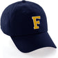 I&W Hatgear Customized Letter Initial Baseball Hat A to Z Team Colors, Navy Cap White Gold