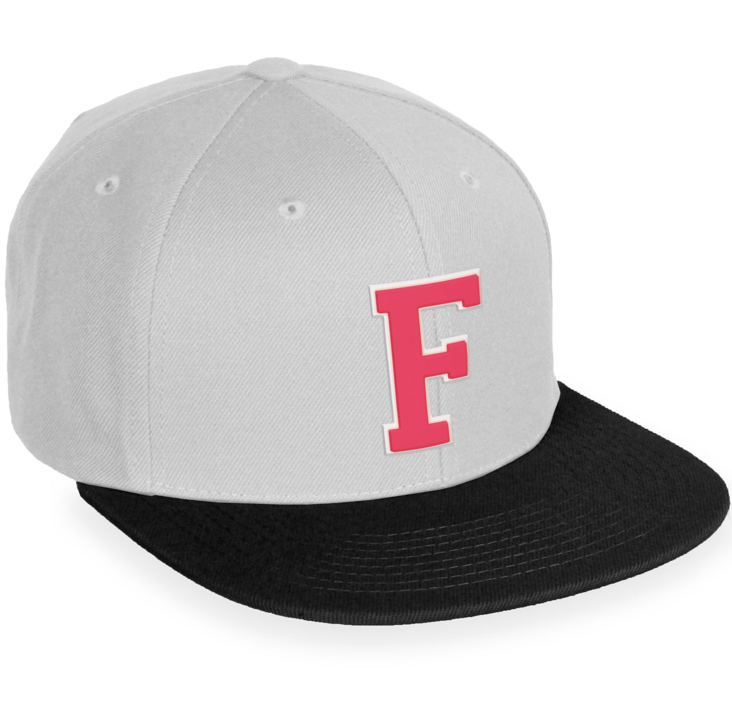 Daxton Classic Snapback White Rose A to Z Letters Flat Bill Visor Cap