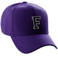 Classic Baseball Hat Custom A to Z Initial Team Letter, Purple Cap White Black