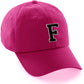 I&W Hatgear Customized Letter Initial Baseball Hat A to Z Team Colors, Hot Pink Hat Wh Blck