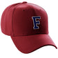 Classic Baseball Hat Custom A to Z Initial Team Letter, Burgundy Cap White Navy