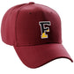 Daxton Two Tone Initial Numbers Letters Structured Baseball Burgundy Hat