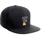 Daxton Classic Snapback Initial Numbers Letters Flat Bill Visor Black Cap