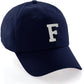 I&W Hatgear Customized Letter Initial Baseball Hat A to Z Team Colors, Navy Cap Black White