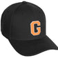 Daxton Classic Structured Baseball Hat Custom A to Z Initial White Neon Orange Letter