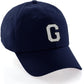 I&W Hatgear Customized Letter Initial Baseball Hat A to Z Team Colors, Navy Cap Black White