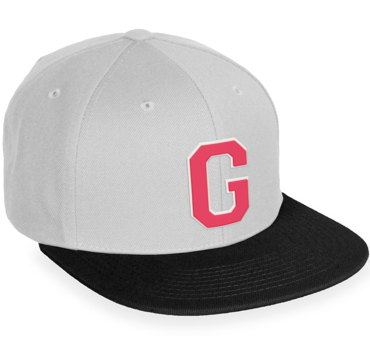 Daxton Classic Snapback White Rose A to Z Letters Flat Bill Visor Cap