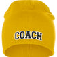Coach Arch Letters Winter Knit Cuffless Beanie 3D Raised Layers