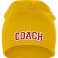 Coach Arch Letters Winter Knit Cuffless Beanie 3D Raised Layers