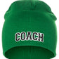 Coach Arch Letters Winter Knit Cuffless Beanie 3D Raised Layers