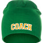 Coach Arch Letters Winter Knit Cuffless Beanie 3D Raised Layers