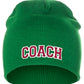 Coach Arch Letters Winter Knit Cuffless Beanie 3D Raised Layers