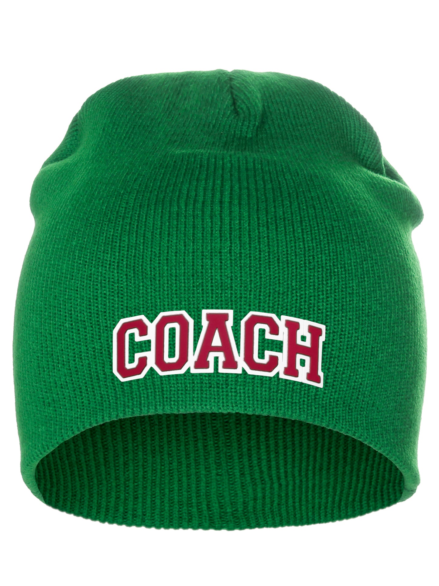 Coach Arch Letters Winter Knit Cuffless Beanie 3D Raised Layers