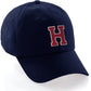 I&W Hatgear Customized Letter Initial Baseball Hat A to Z Team Colors, Navy Cap White Red