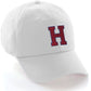 I&W Hatgear Customized Letter Initial Baseball Hat A to Z Team Colors, White Cap Blue Red