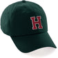 Custom Hat A to Z Initial Letters Classic Baseball Cap, Dk Green Hat White Red