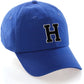 I&W Hatgear Customized Letter Initial Baseball Hat A to Z Team Colors, Blue Cap White Black